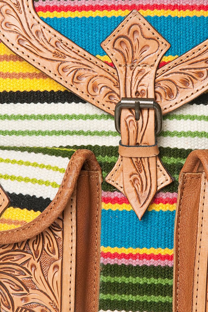 American Darling Hand Tooled Saddle Blanket Genuine Leather