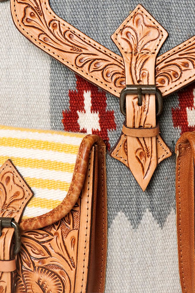 American Darling Hand Tooled Saddle Blanket Genuine Leather