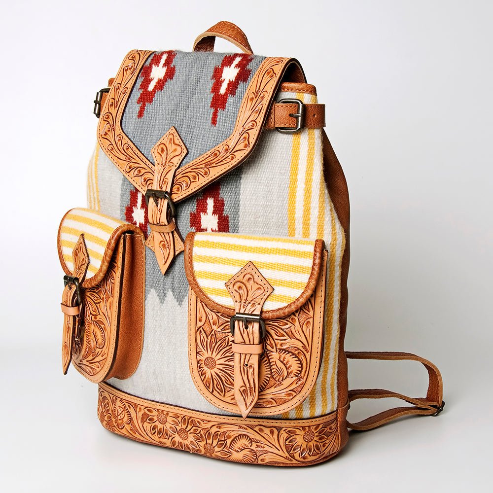 American Darling Hand Tooled Saddle Blanket Genuine Leather