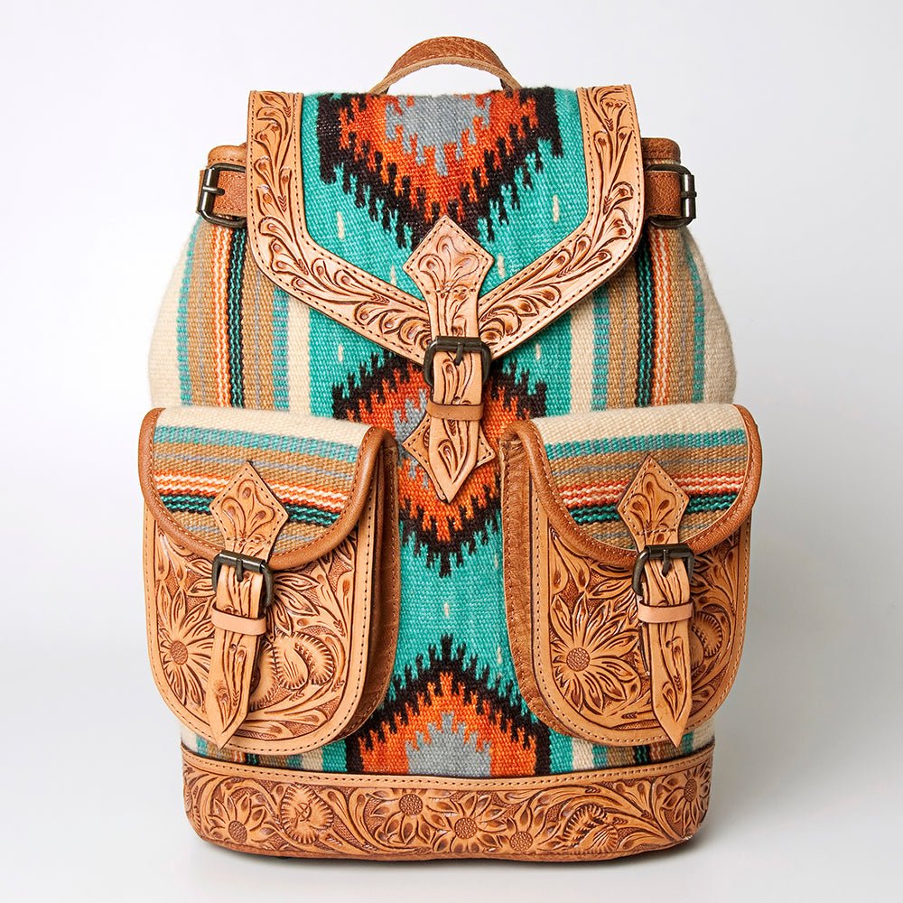 American Darling Hand Tooled Saddle Blanket Genuine Leather