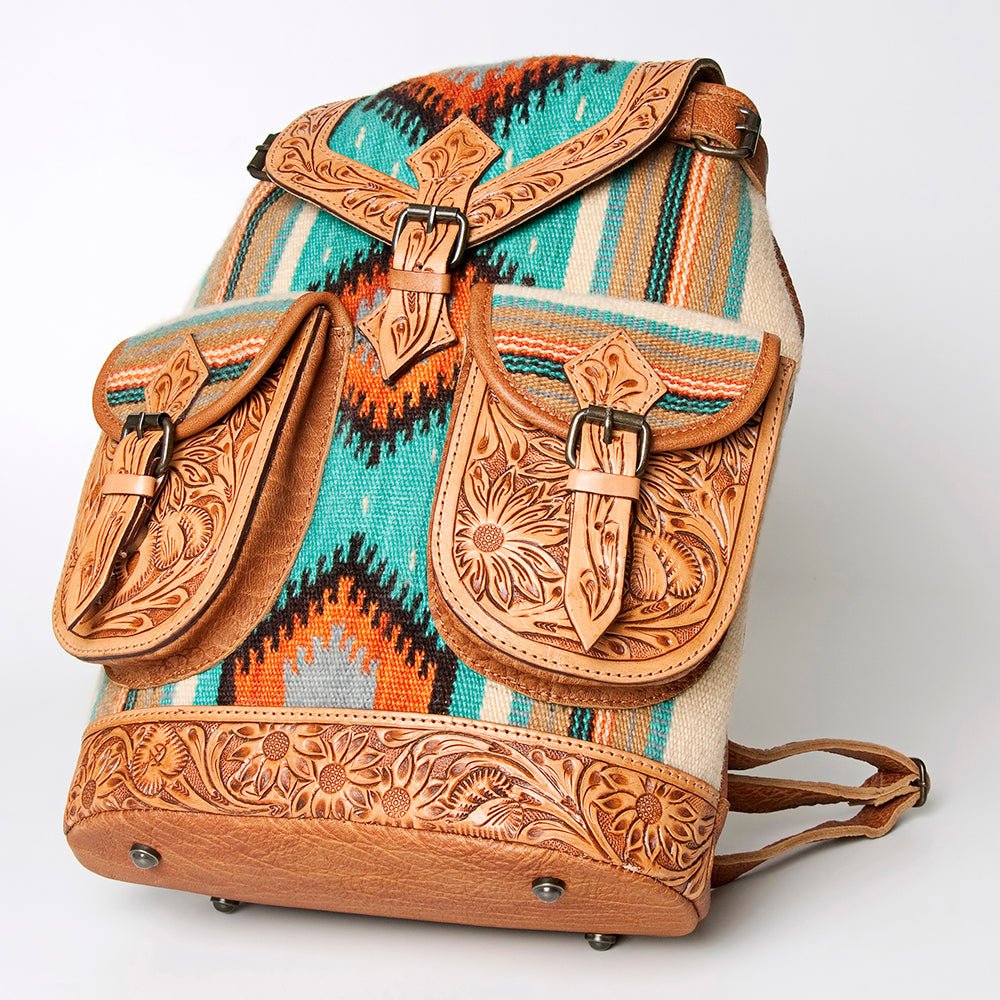 American Darling Hand Tooled Saddle Blanket Genuine Leather