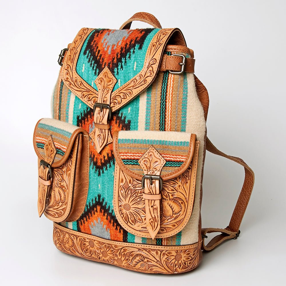 American Darling Hand Tooled Saddle Blanket Genuine Leather