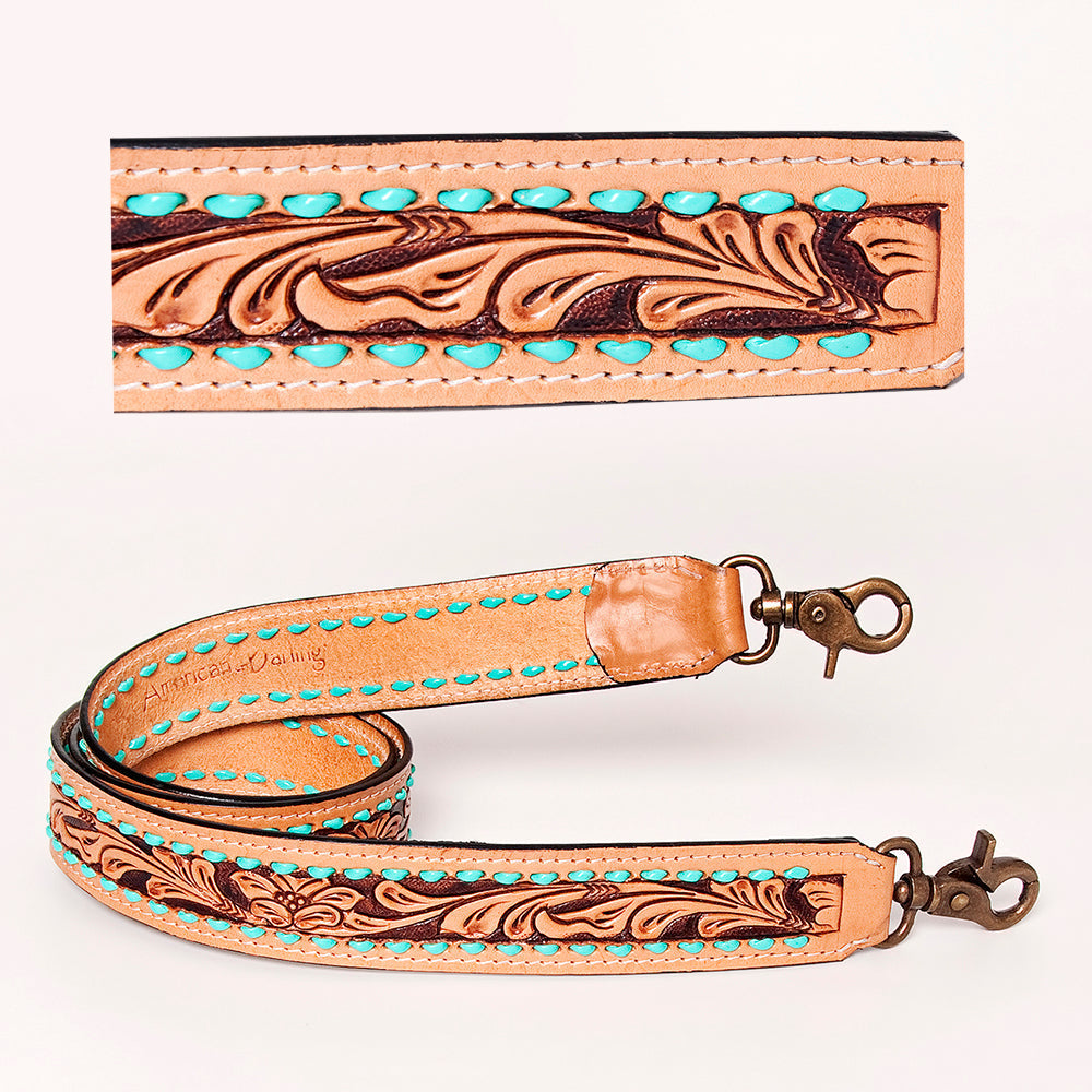 American Darling ADSTF102A Hand Tooled Genuine Leather Crossbody Handle Strap For Bags