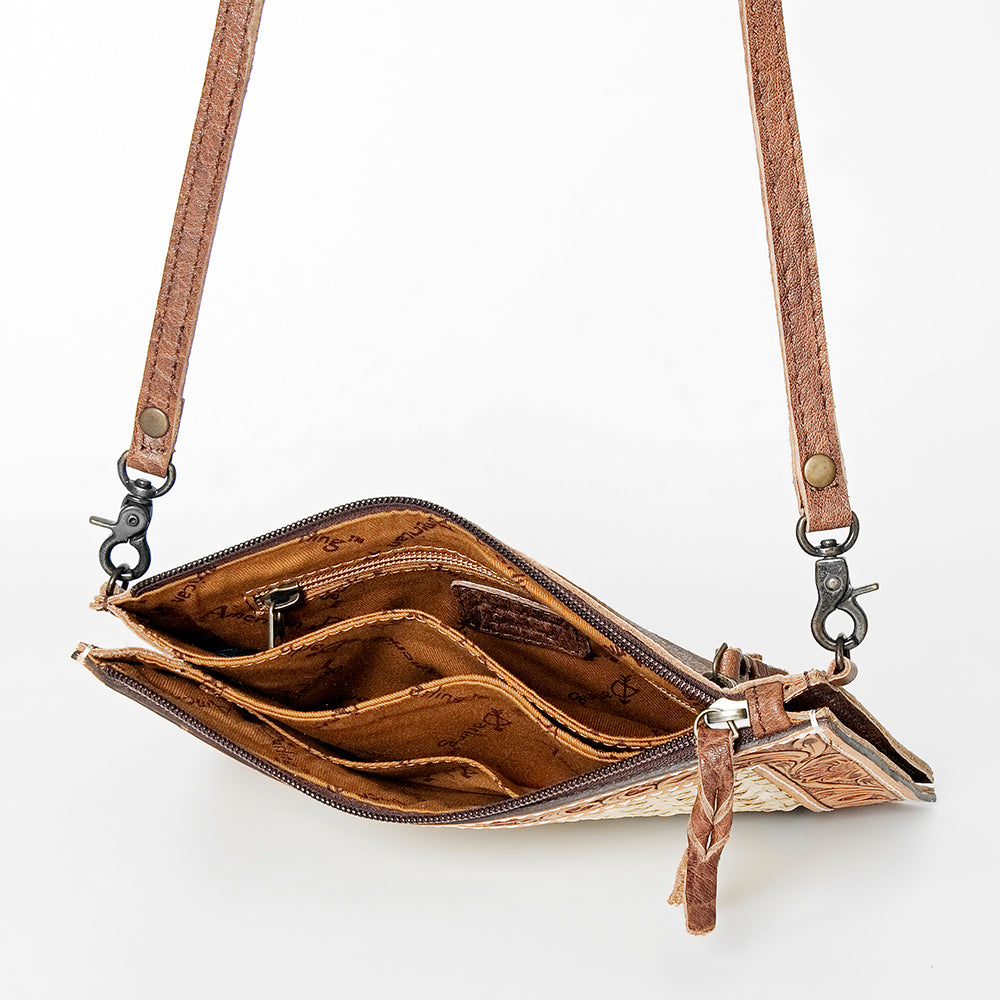 American Darling Wallet for Women, Hand Tooled Floral Leather, Vegetable-Tanned Full Grain Western Clutch with YKK Zipper