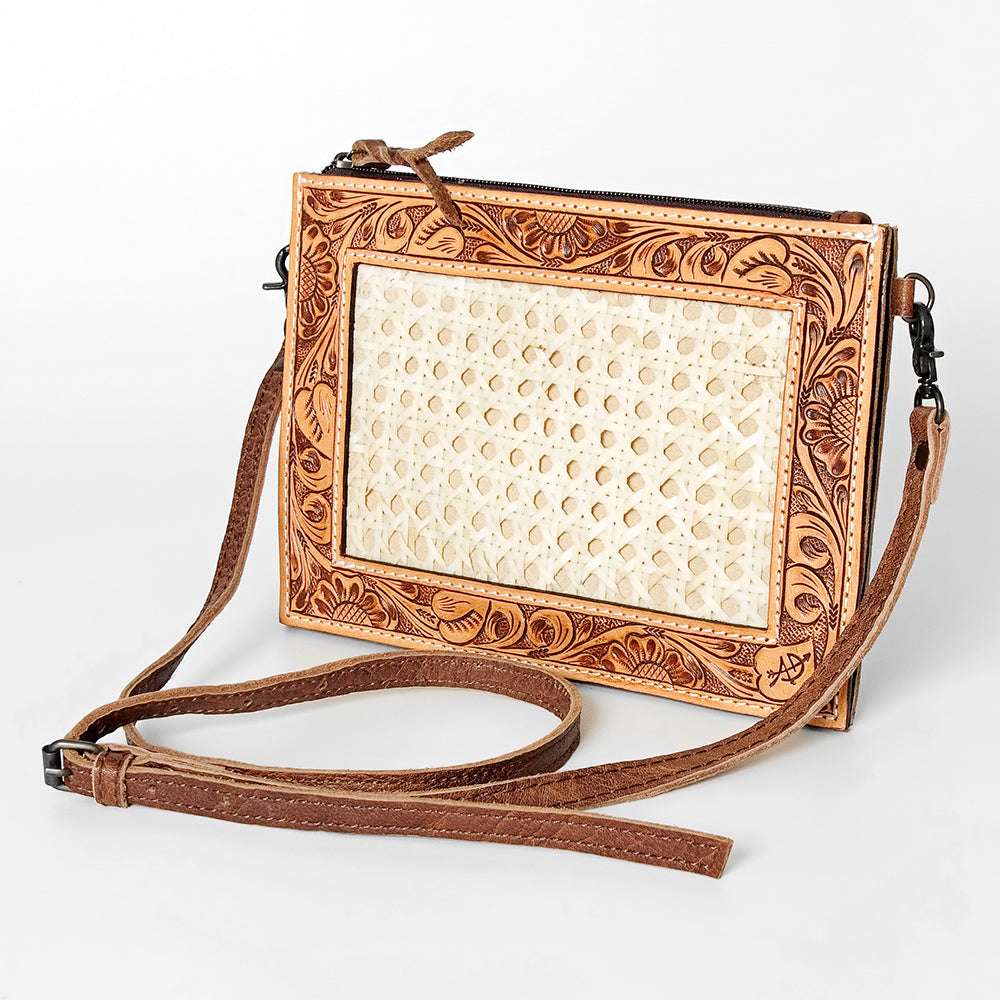 American Darling Wallet for Women, Hand Tooled Floral Leather, Vegetable-Tanned Full Grain Western Clutch with YKK Zipper
