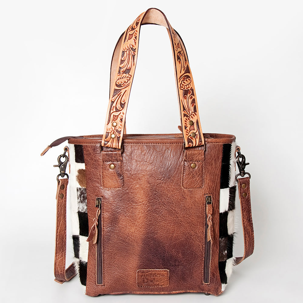 American Darling Tote Bag for Women, Hair-On Cowhide Western Bag, Premium Full Grain Leather with Fringes & YKK Zipper