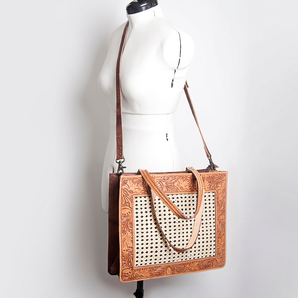 American Darling Hand-Tooled Genuine Leather Tote