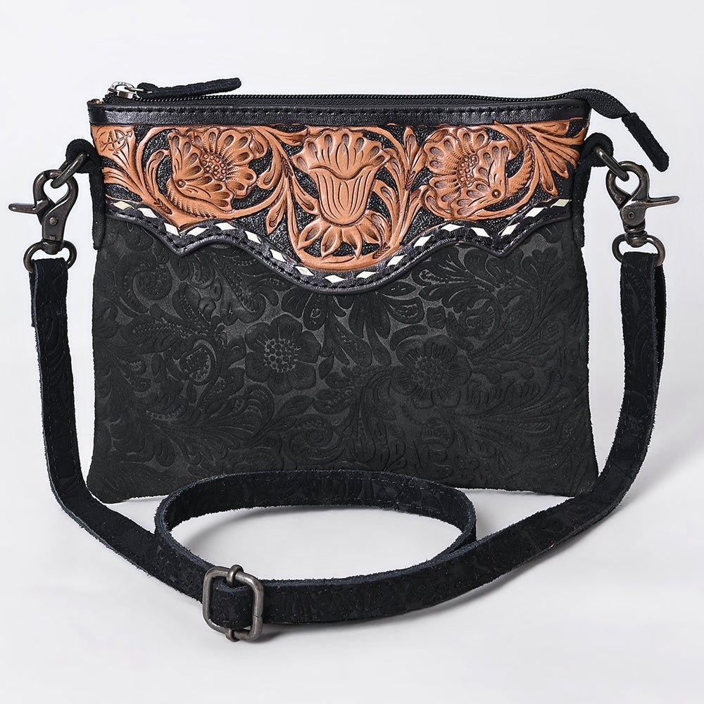 American Darling Western Small Crossbody Bag – Genuine Hair-On Cowhide Leather with Fringes, Adjustable Strap, Handcrafted in Texas