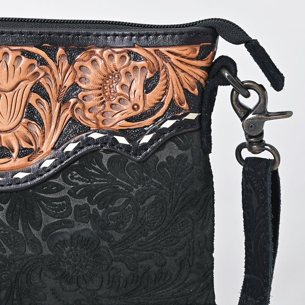 American Darling Western Small Crossbody Bag – Genuine Hair-On Cowhide Leather with Fringes, Adjustable Strap, Handcrafted in Texas