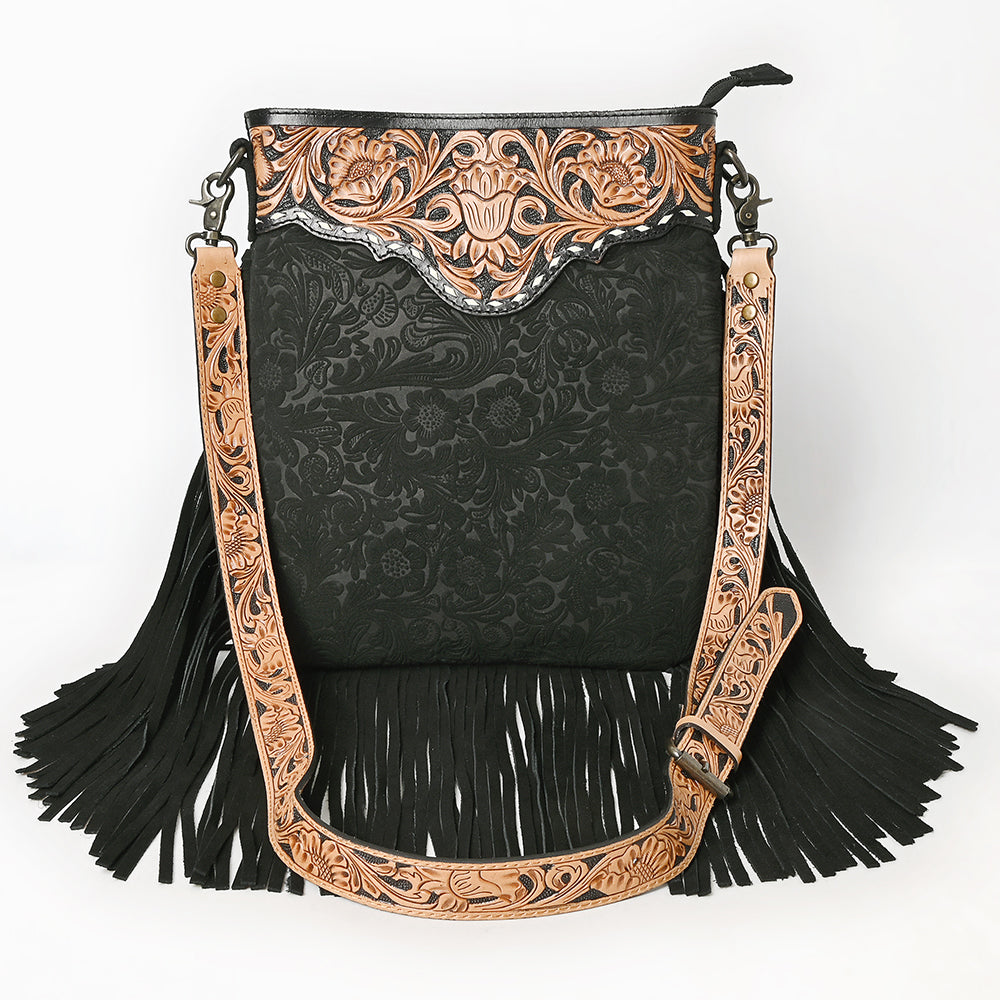 American Darling Messenger Hand Tooled Hair On Genuine Leather Western Women Bag Handbag Purse | Cute