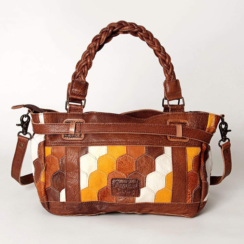 American Darling Tote Bag Genuine Leather Western Shoulder Purse with Braided Handle and YKK Zipper