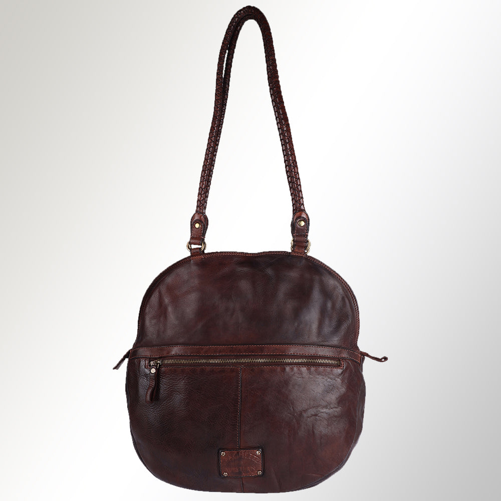 Spaghetti Western Tote Vintage Handmade Drum Dyed Genuine European Cowhide Leather