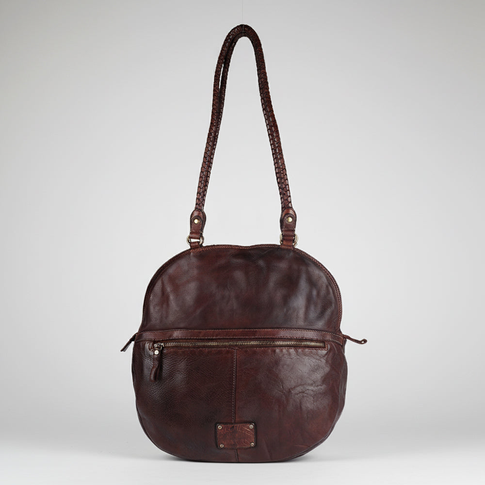 Spaghetti Western Swc130Brn Tote Vintage Handmade Drum Dyed Genuine European Cowhide Leather Women Bag Western Handbag Purse