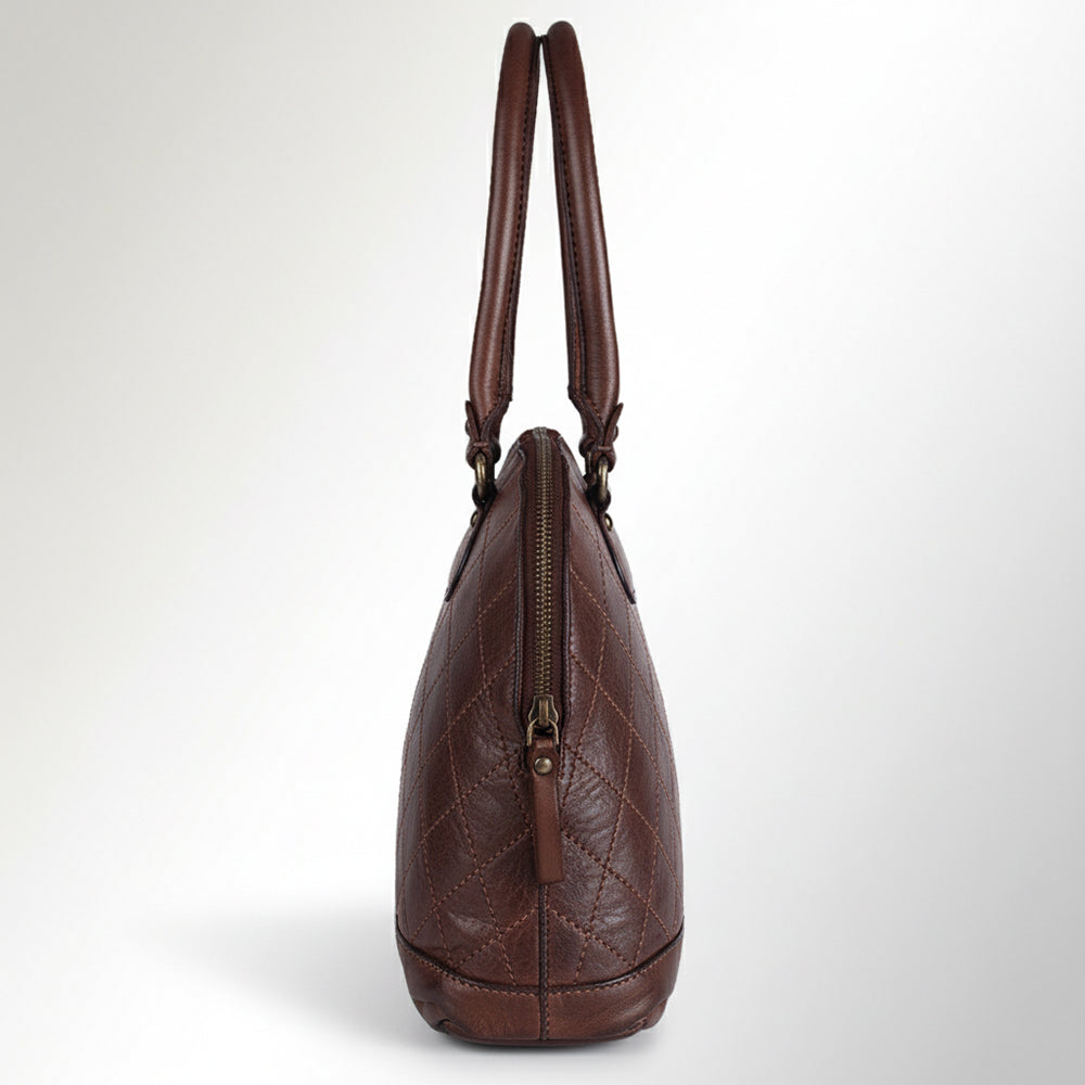 Spaghetti Western Swc123Abrn Tote Vintage Handmade Drum Dyed Genuine European Cowhide Leather Women Bag Western Handbag Purse