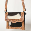 American Darling Hand-Tooled Hair-On Genuine Leather Messenger Bag