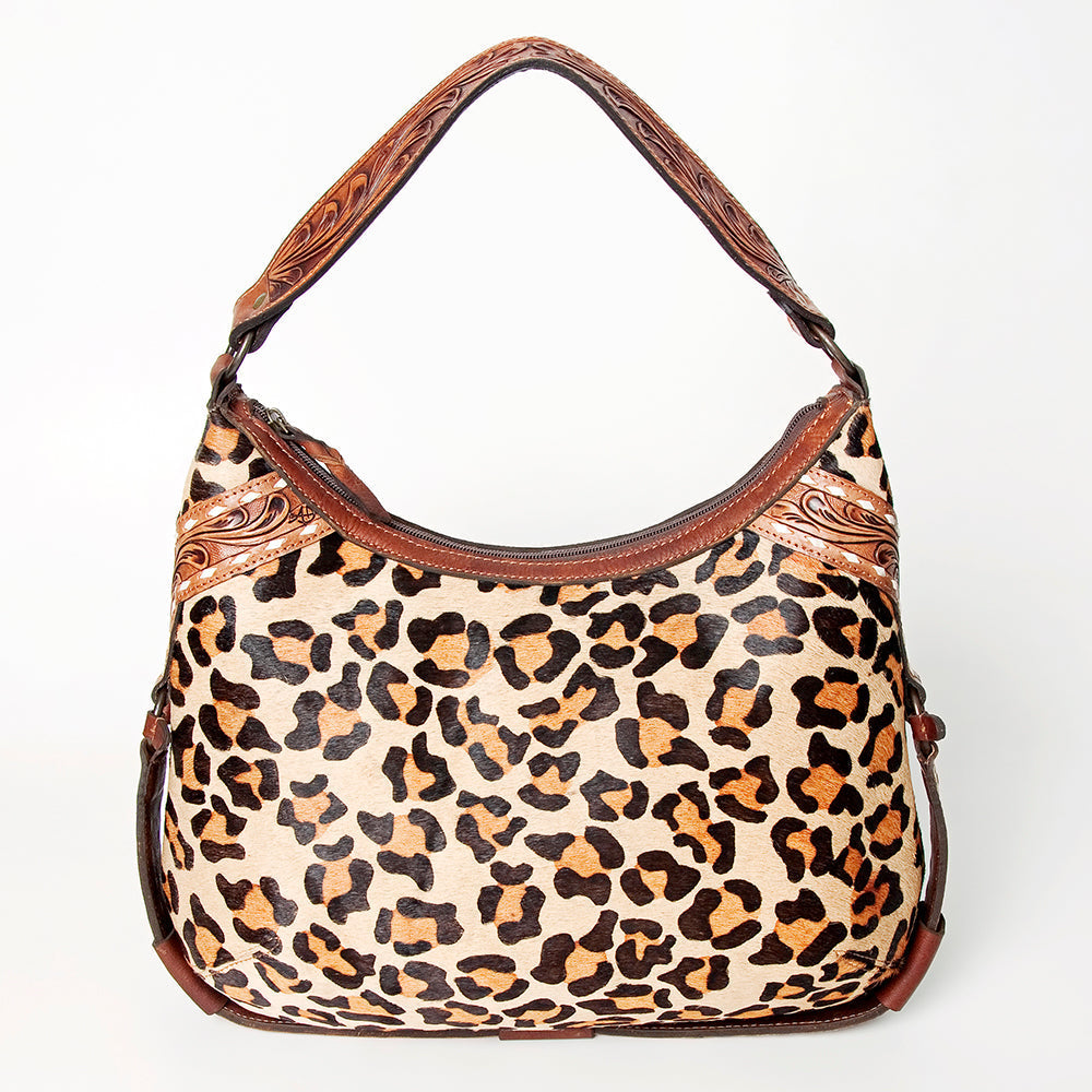 American Darling Hand-Tooled Hair-On Genuine Leather Hobo Bag