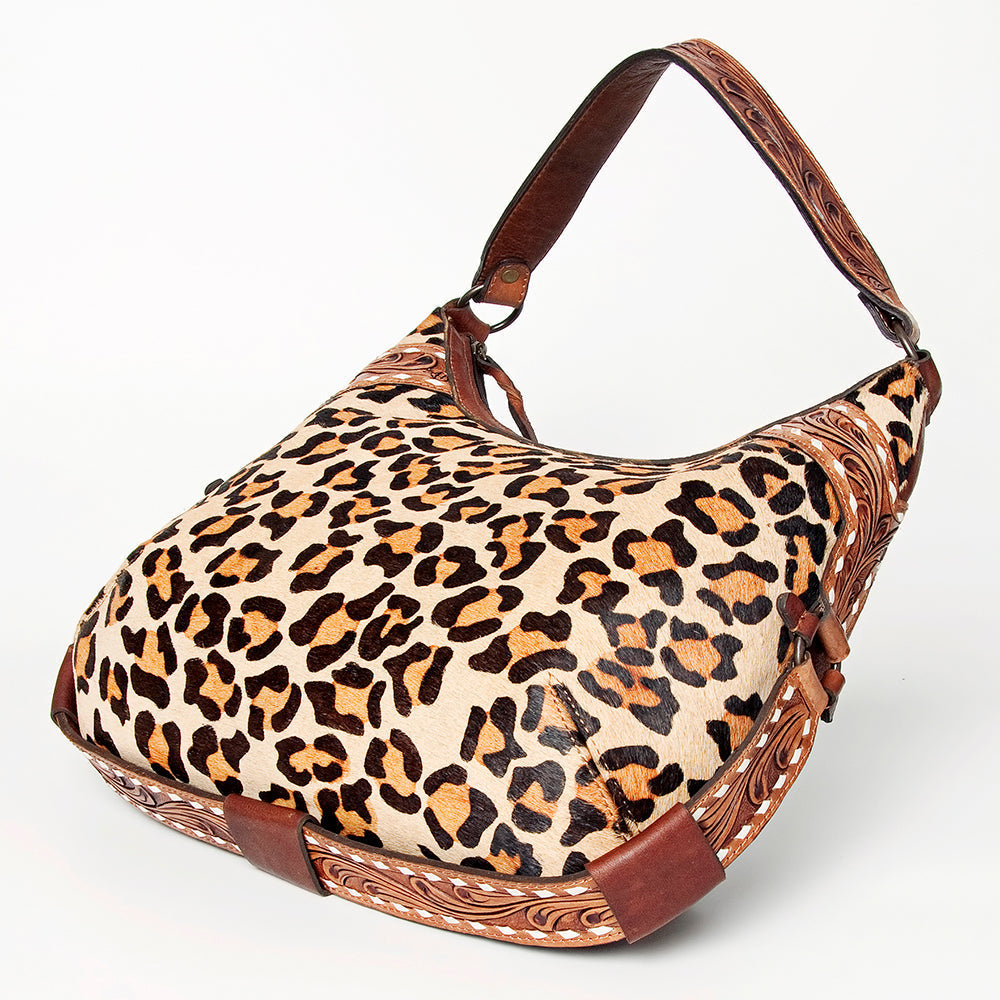 American Darling Hand-Tooled Hair-On Genuine Leather Hobo Bag