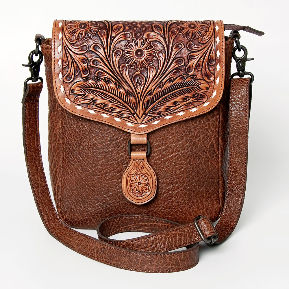 American Darling Hand-Tooled Genuine Leather Crossbody Bag