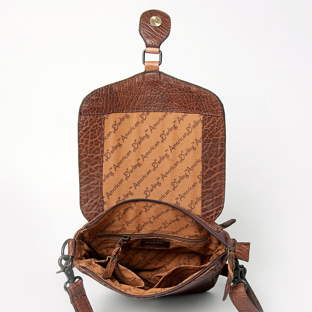 American Darling Hand-Tooled Genuine Leather Crossbody Bag