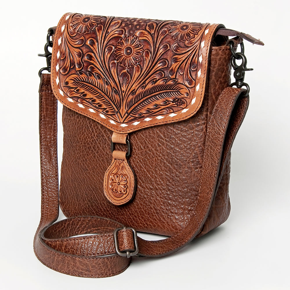 American Darling Hand-Tooled Genuine Leather Crossbody Bag