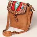 American Darling Hand-Tooled Saddle Blanket Leather Crossbody Bag