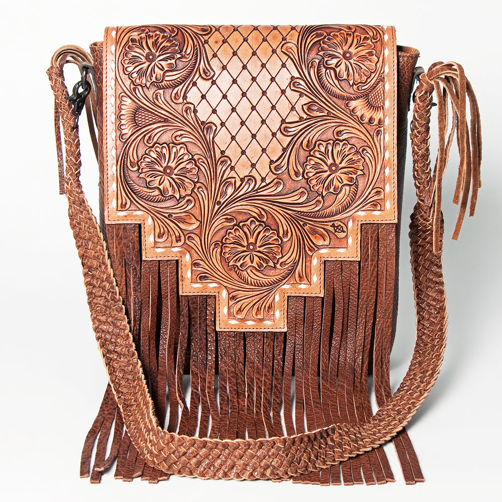 American Darling Hand-Tooled Genuine Leather Crossbody Bag