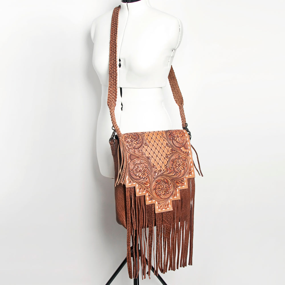 American Darling Hand-Tooled Genuine Leather Crossbody Bag