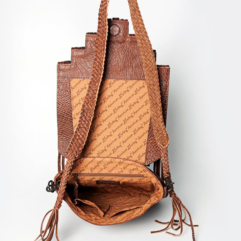 American Darling Hand-Tooled Genuine Leather Crossbody Bag