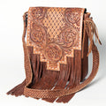 American Darling Hand-Tooled Genuine Leather Crossbody Bag