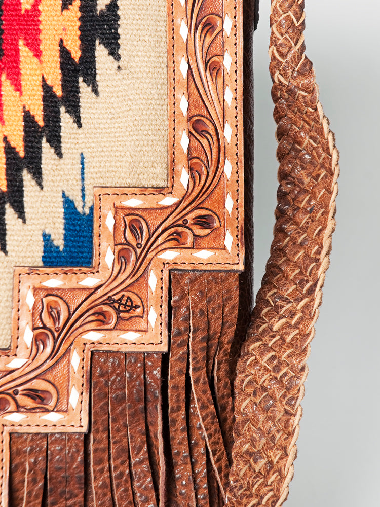 American Darling Messenger Saddle Blanket Hand Tooled Genuine Leather women bag western handbag purse