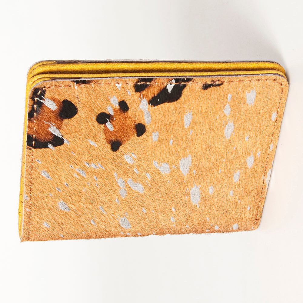 American Darling Card-Holder, Genuine Hair-On Cowhide & Full Grain Leather, Slim Western Travel Wallet