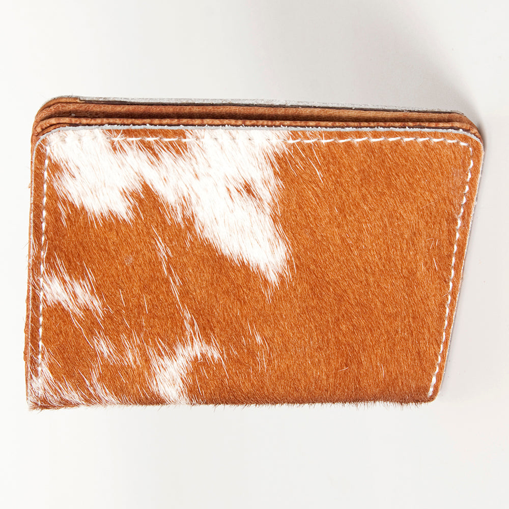 American Darling Card-Holder, Genuine Hair-On Cowhide & Full Grain Leather, Slim Western Travel Wallet