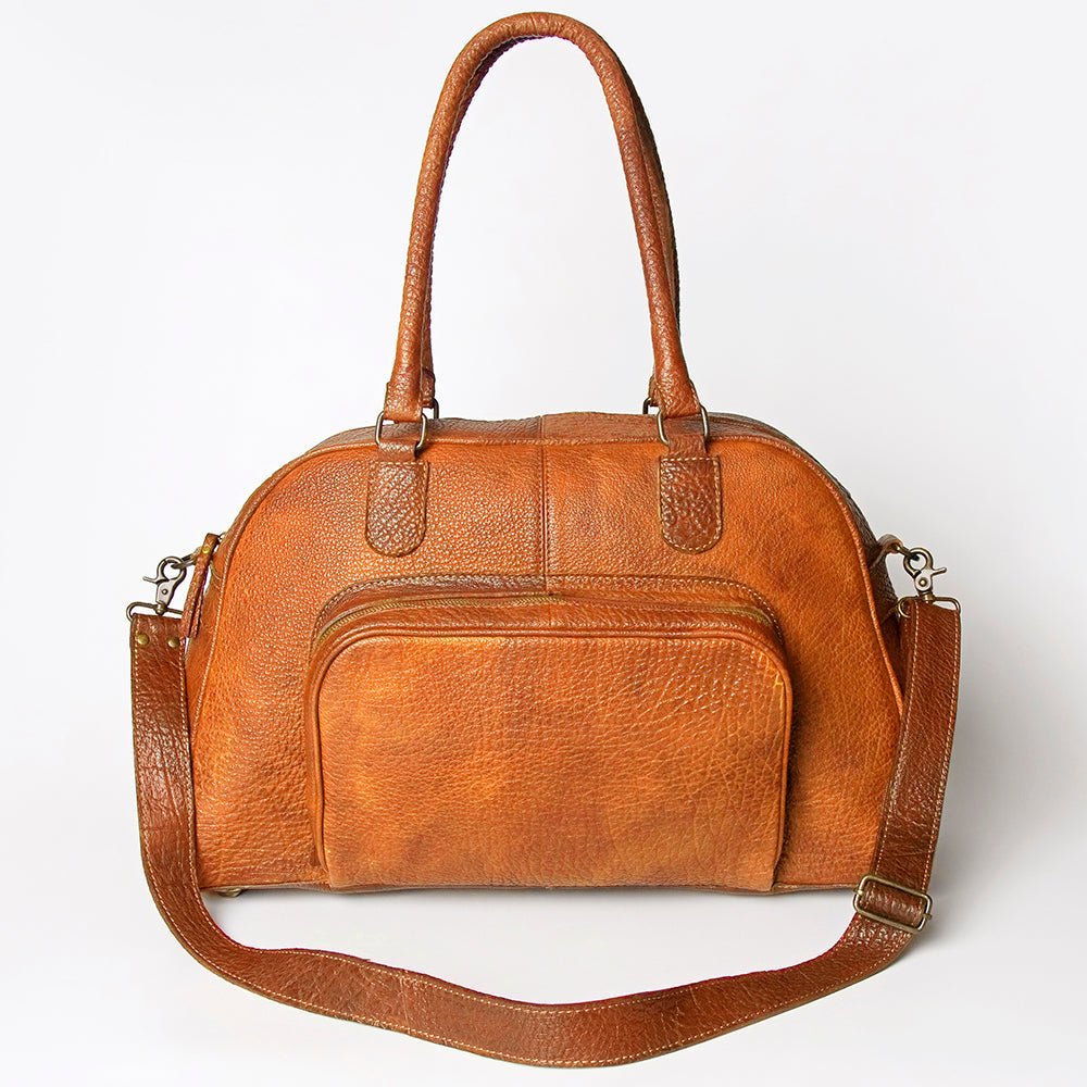Vintage Inspired Handmade Leather Tote With Full Grain Cowhide
