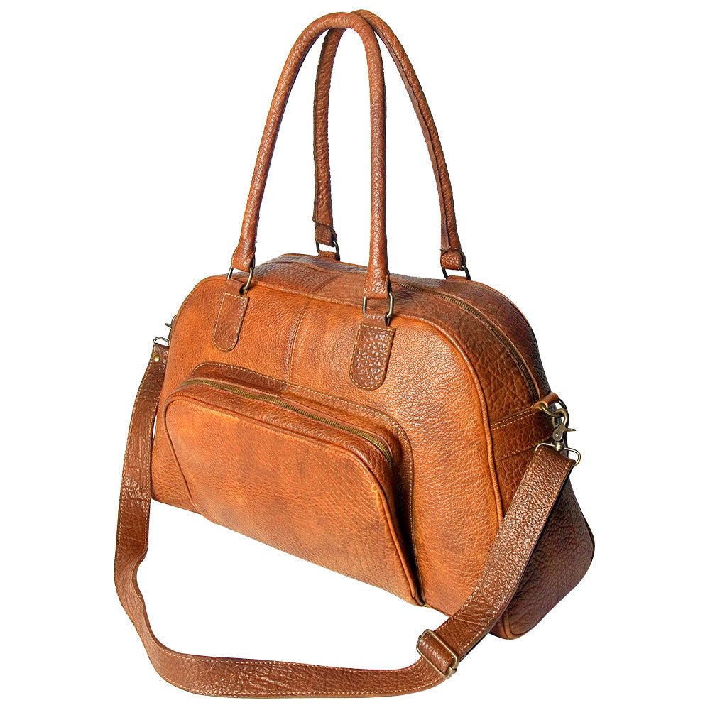 Vintage Inspired Handmade Leather Tote With Full Grain Cowhide