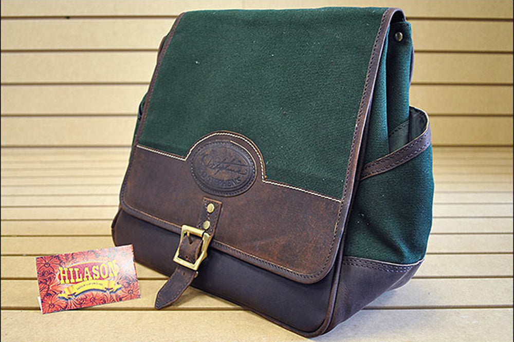 Leather & Canvas Hunting Field Bag — 11"W x 12"H x 6"D