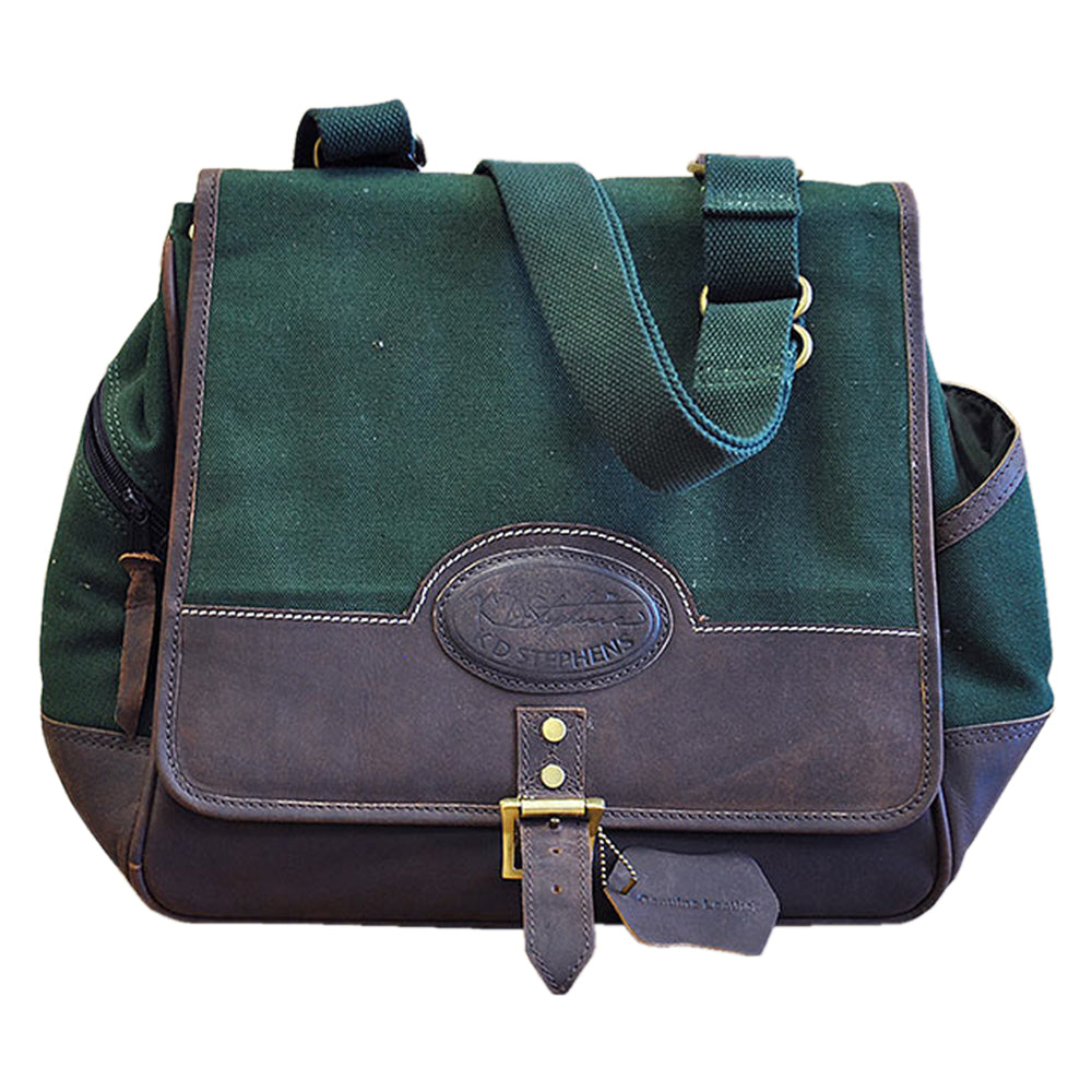 Leather & Canvas Hunting Field Bag — 11"W x 12"H x 6"D