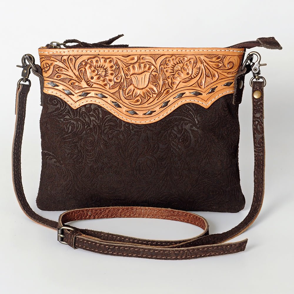 American Darling Western Small Crossbody Bag – Genuine Hair-On Cowhide Leather with Fringes, Adjustable Strap, Handcrafted in Texas