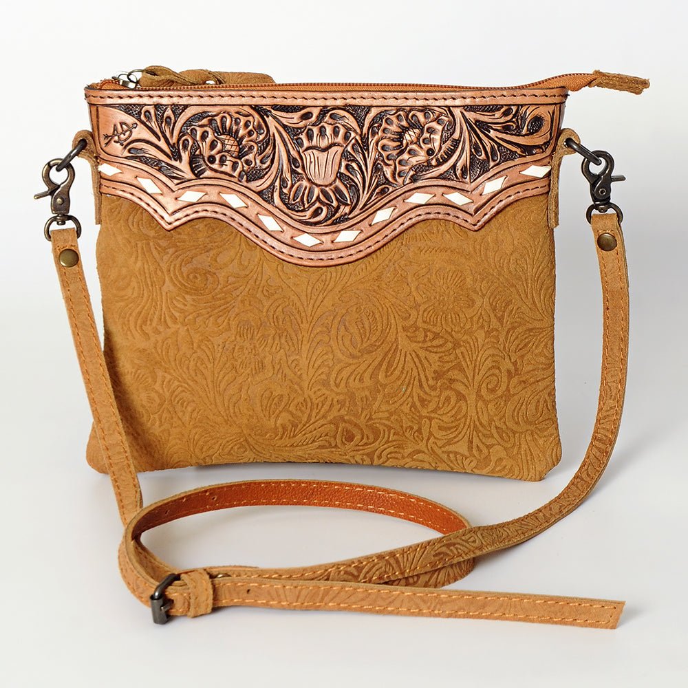 American Darling Western Small Crossbody Bag – Genuine Hair-On Cowhide Leather with Fringes, Adjustable Strap, Handcrafted in Texas