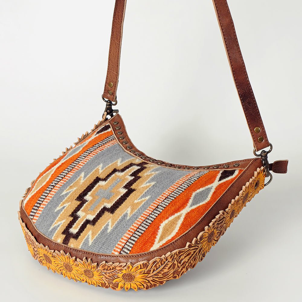 American Darling Hand Tooled Saddle Blanket Genuine Leather