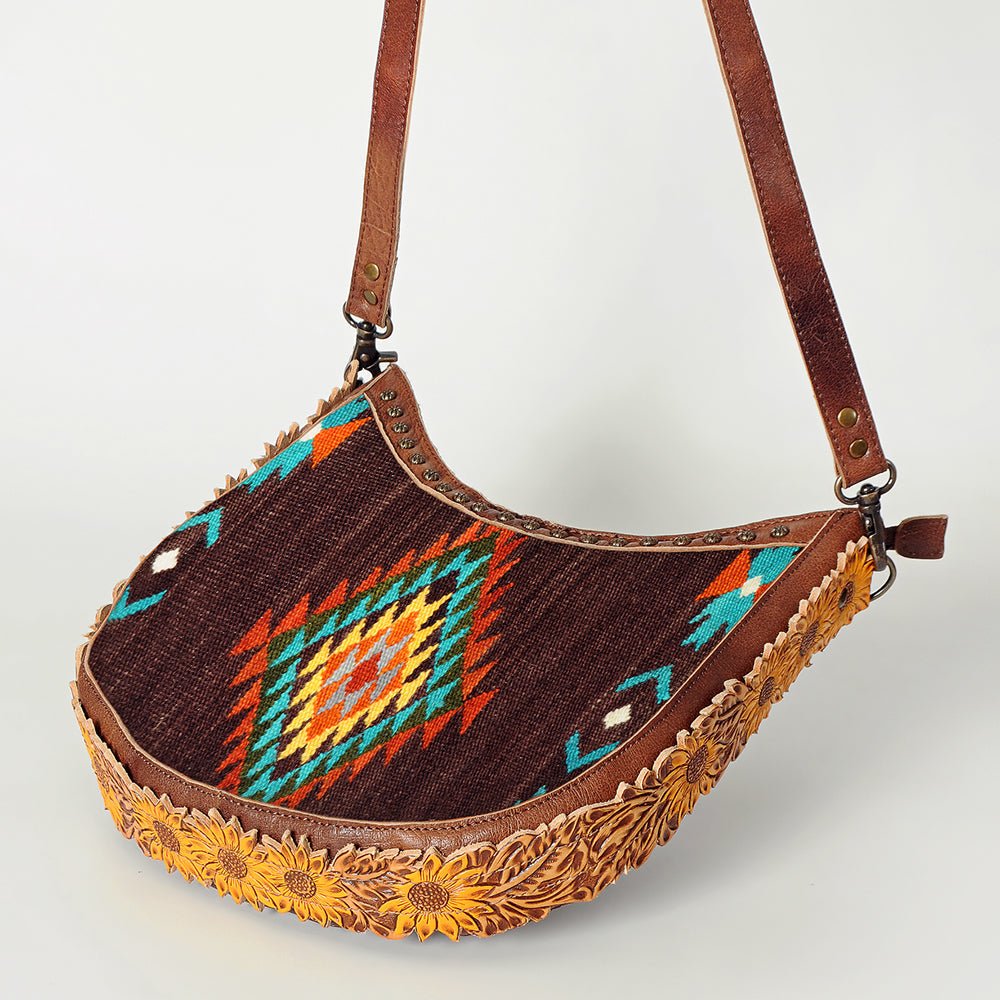 American Darling Hand Tooled Saddle Blanket Genuine Leather