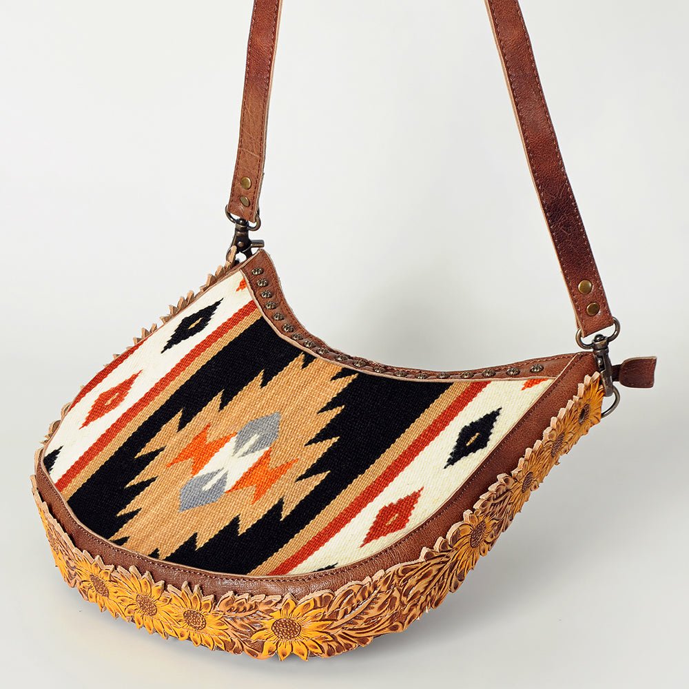 American Darling Hand Tooled Saddle Blanket Genuine Leather