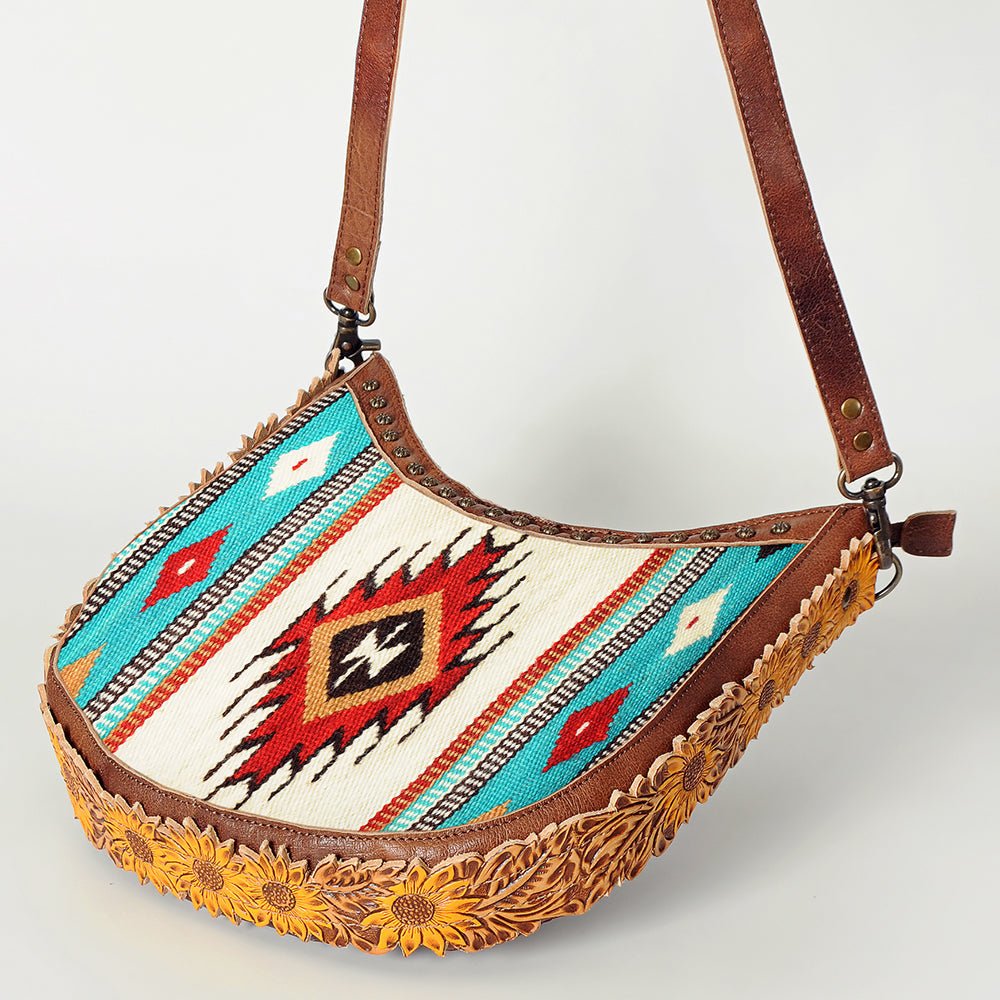 American Darling Hand Tooled Saddle Blanket Genuine Leather