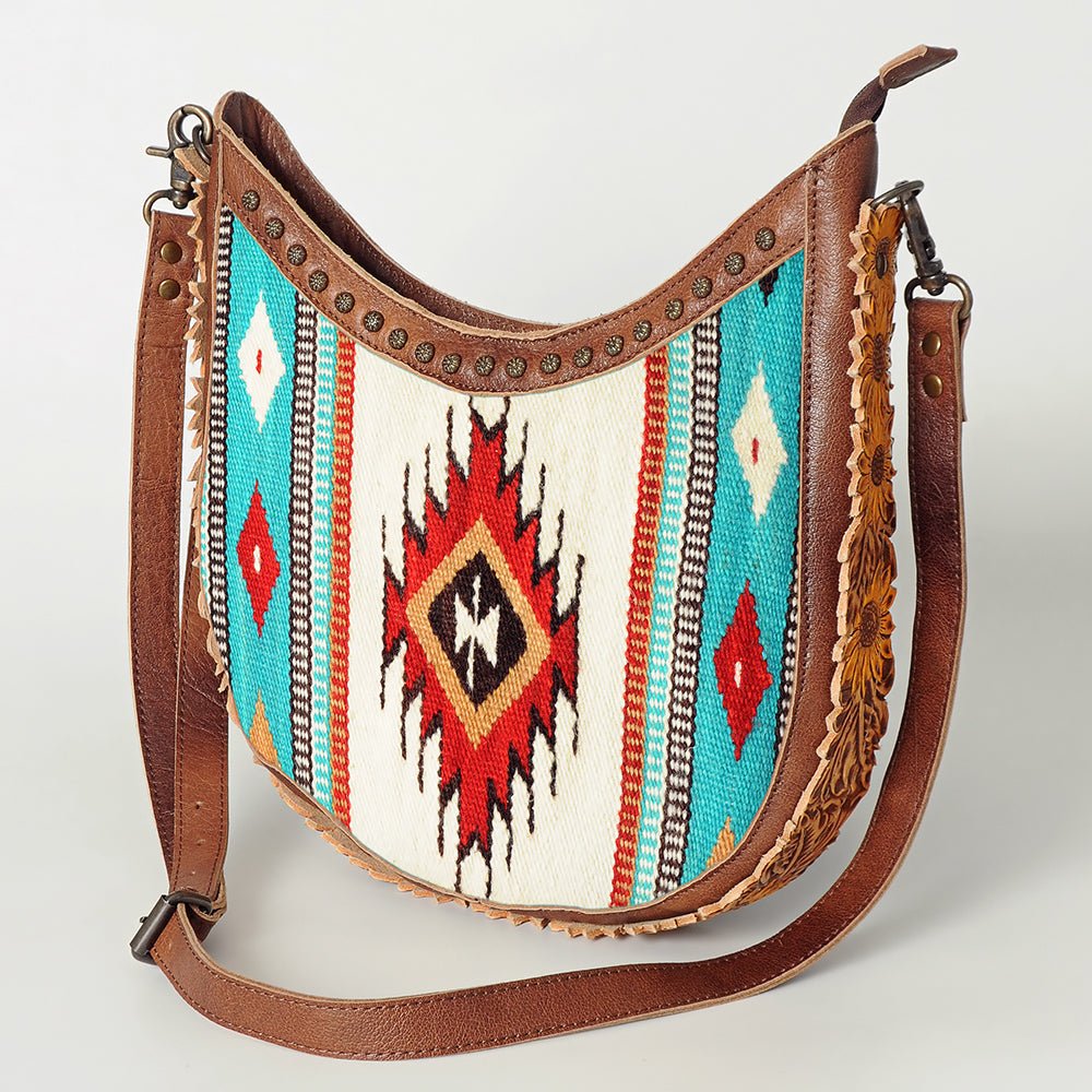 American Darling Hand Tooled Saddle Blanket Genuine Leather