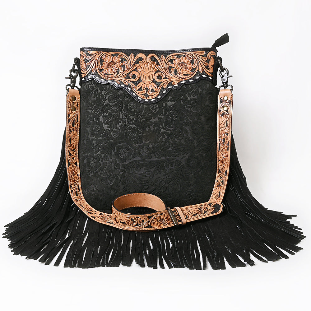 American Darling Messenger Hand Tooled Hair On Genuine Leather Western Women Bag Handbag Purse | Cute