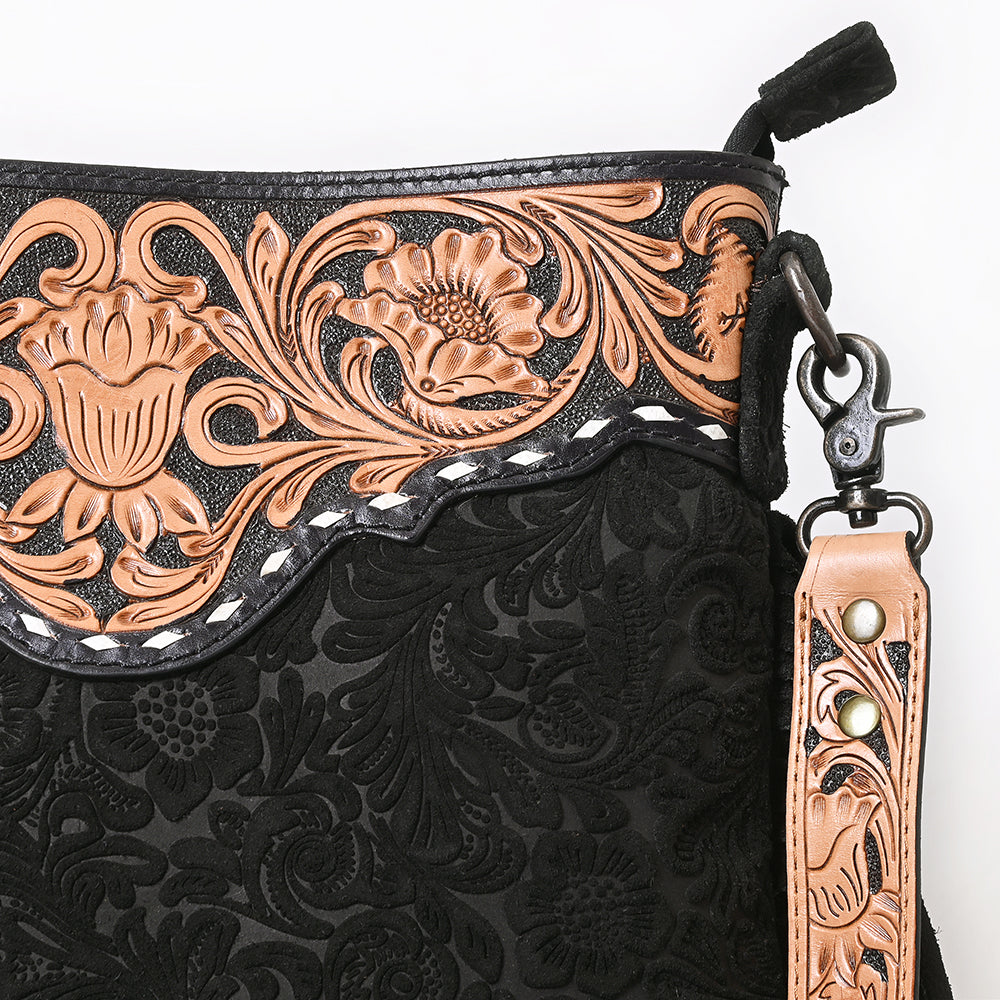 American Darling Messenger Hand Tooled Hair On Genuine Leather Western Women Bag Handbag Purse | Cute