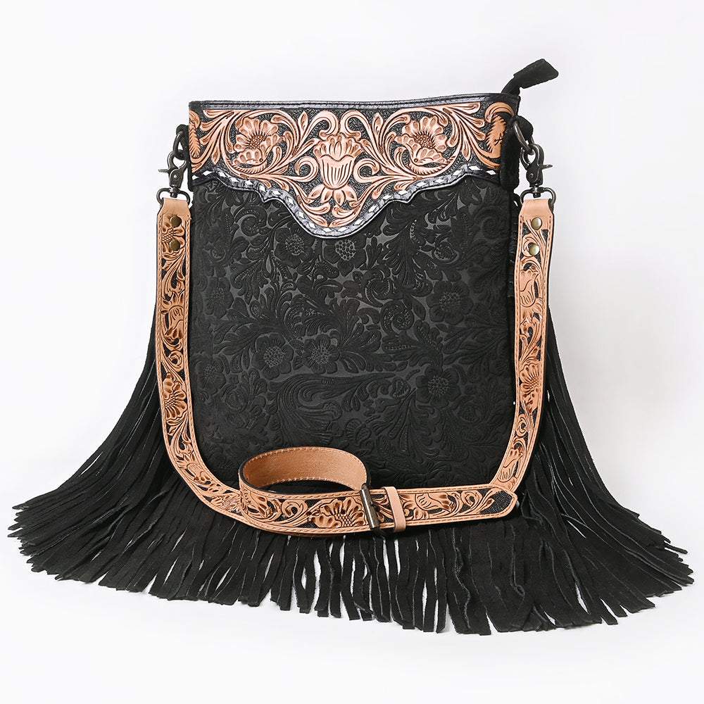 American Darling Messenger Hand Tooled Hair On Genuine Leather Western Women Bag Handbag Purse | Cute