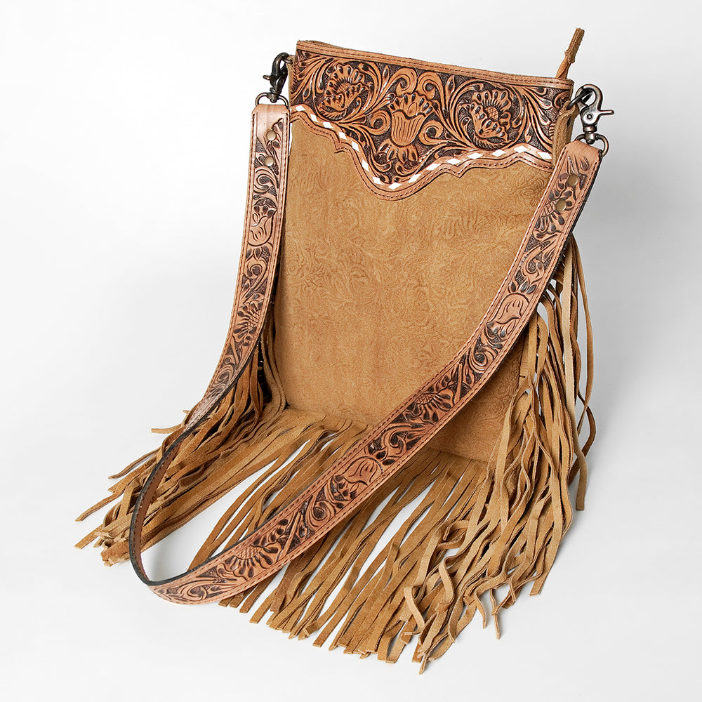 American Darling Messenger Hand Tooled Hair On Genuine Leather Western Women Bag Handbag Purse | Cute