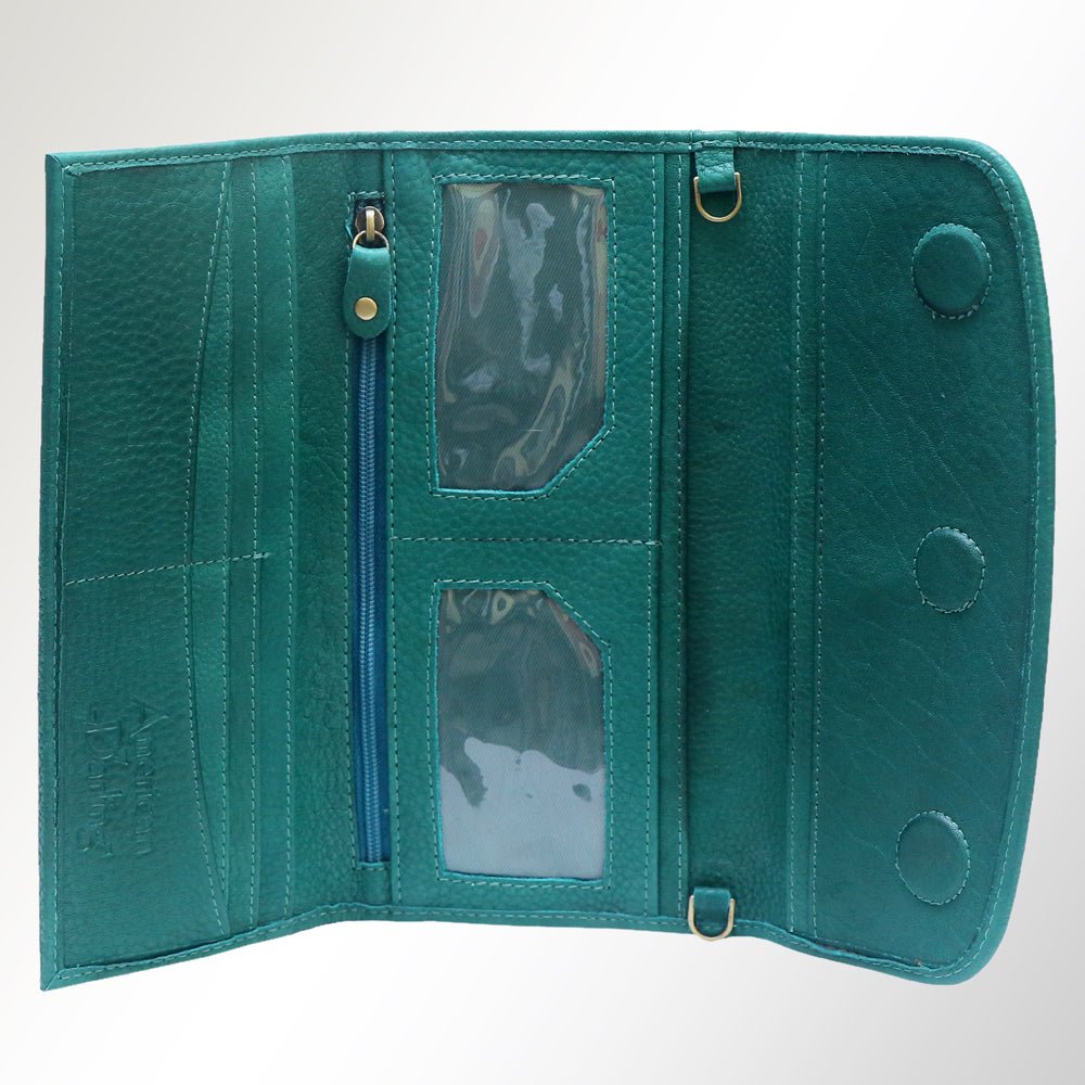 American Darling Wallet Hair on Full Grain Genuine Leather Western Women Bag | Handbag Purse Travel Clutch
