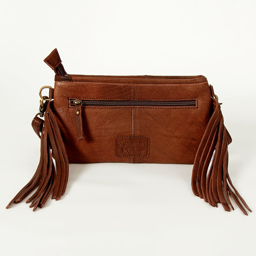 American Darling Small Crossbody Hand Tooled Saddle Blanket Genuine Leather