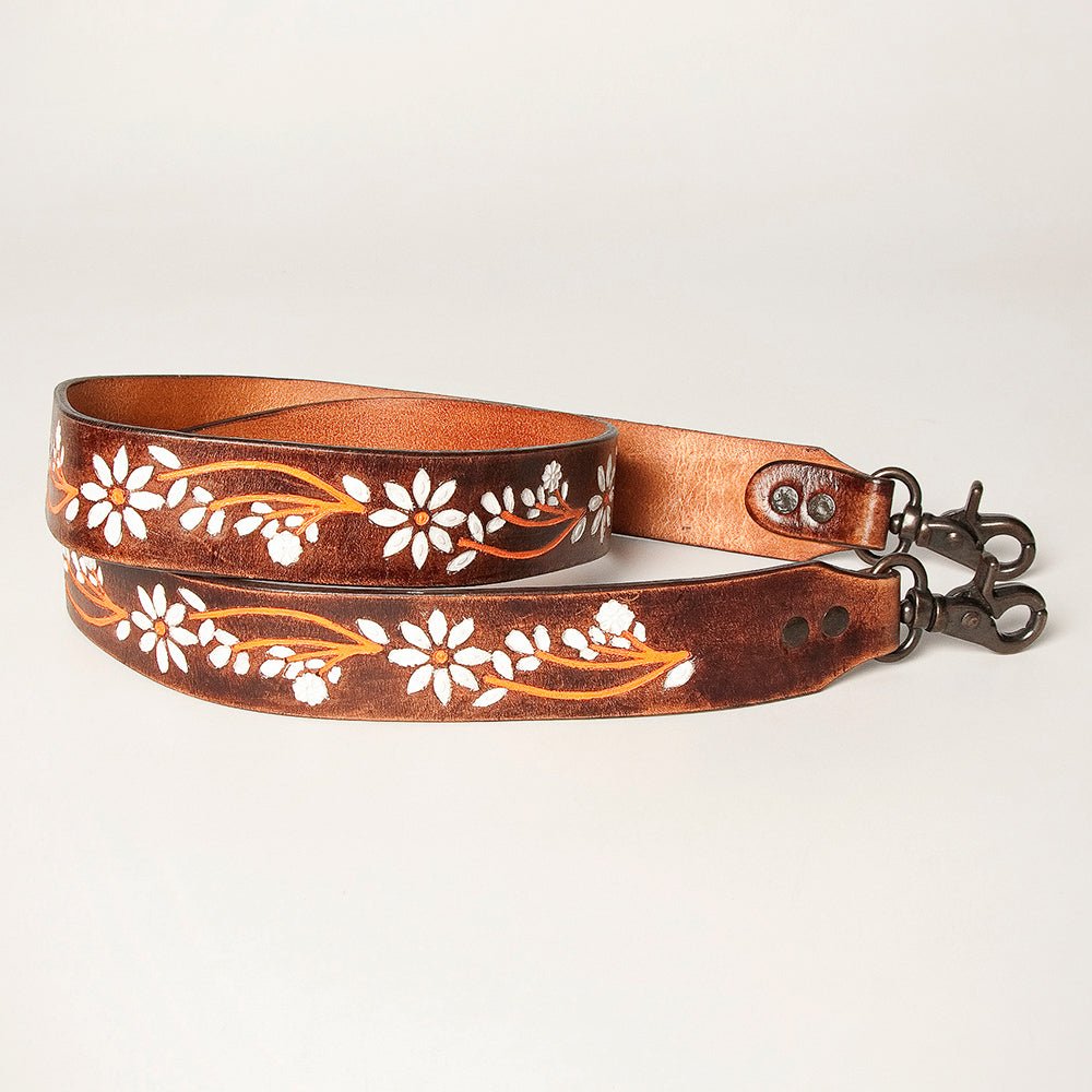 Hand Tooled Genuine Leather Crossbody Strap For Bags And Everyday Essentials Casual